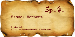 Szamek Herbert névjegykártya